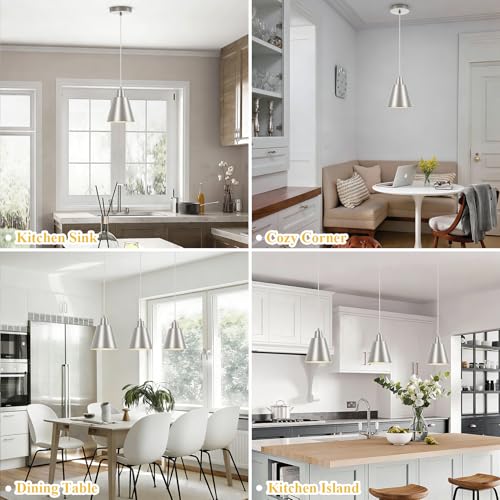 Brushed Nickel Pendant Light Kitchen Island (3 Count)