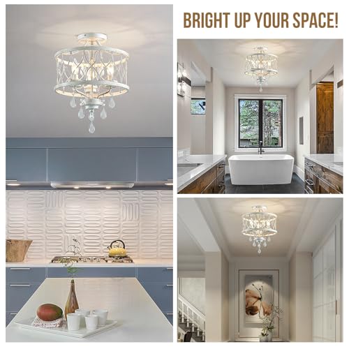 Farmhouse Crystal Ceiling Light Fixture (3 Count)
