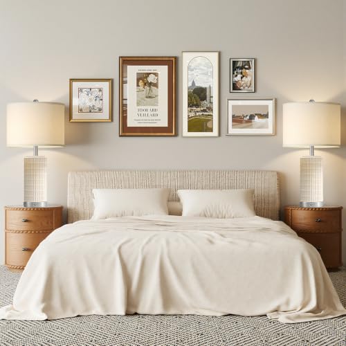 25" Ceramic Touch Table Lamp Set of 2 for Living Room and bedroom White (2 Count)