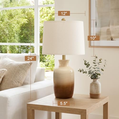 24'' Farmhouse Handcrafted Table Lamp for Living Room