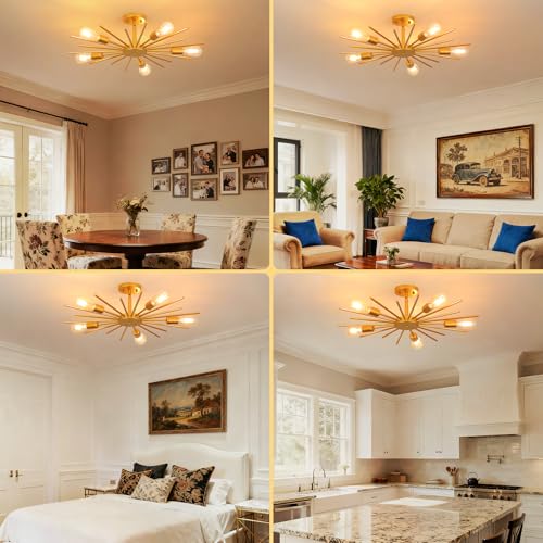 Gold Semi Flush Mount Ceiling Light