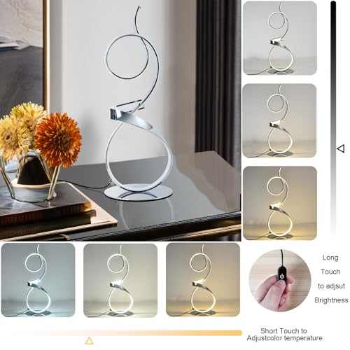 21inch 20W 2700LM Modern Upscale Desk Light 3 Color Wireless Remote Control Dimmer Table Lamp for Living Room