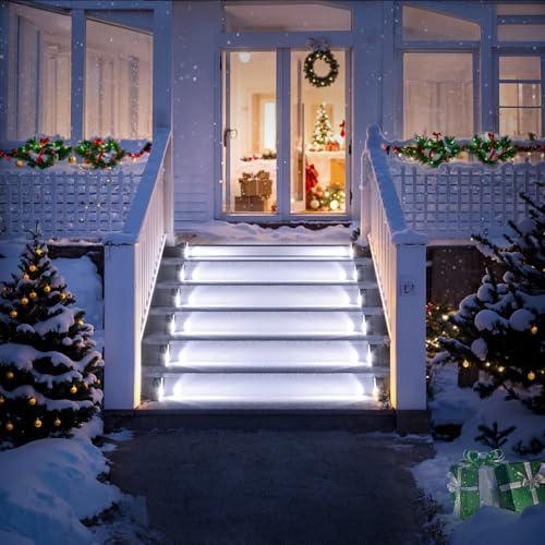 Solar Stair Lights Outdoor Waterproof (12 Count)