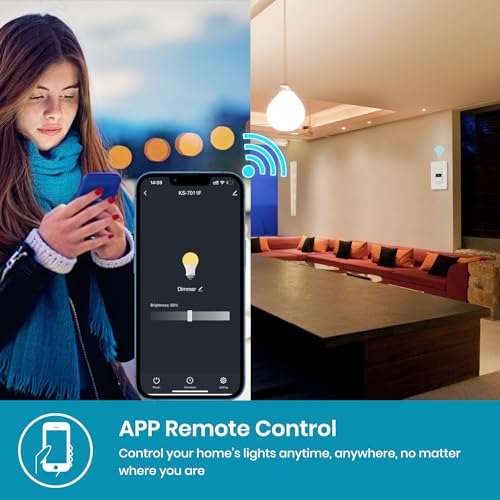 Smart Dimmer Switch 2Gang Digital Display Single