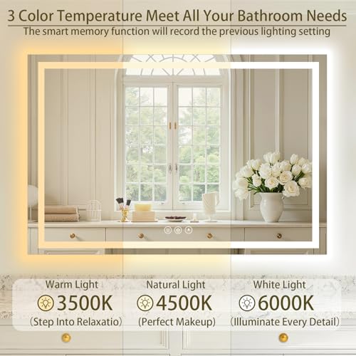 60"x40" LED Bathroom Mirror with Lights