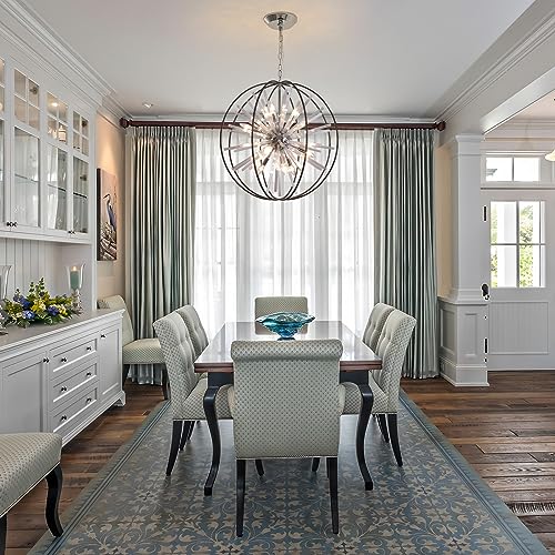 Modern Black Crystal Chandelier for Entryway Foyer High Ceiling