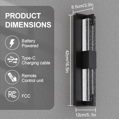 Battery Operated Crystal Wall Sconc (2 Count)
