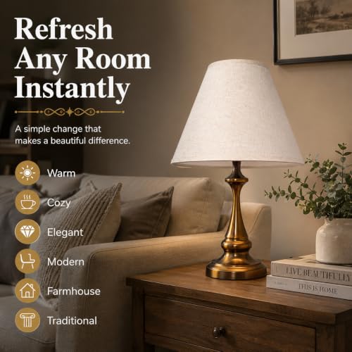 Empire Beige Linen Lamp Shades Set of 2 (2 Count)