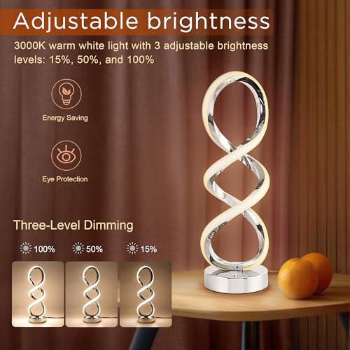 Modern Spiral LED RGB Table Lamp (2 Count)