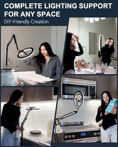 10" Ring Light Tripod for iPhone Overhead Phone Mount Holder