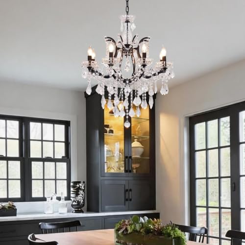 Black Maria Theresa Chandelier Light Fixture Modern Crystal Chandeliers for Bedroom