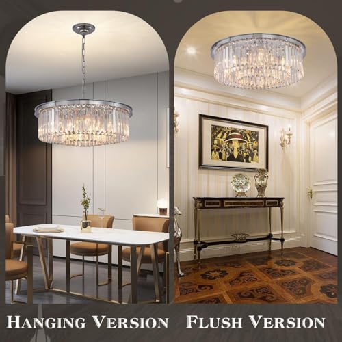 Crystal Chandelier Modern Chrome Chandeliers Lighting Pendant Ceiling Light Fixture 3