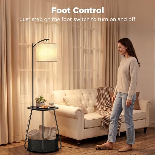 Floor Lamp with Table (Black)