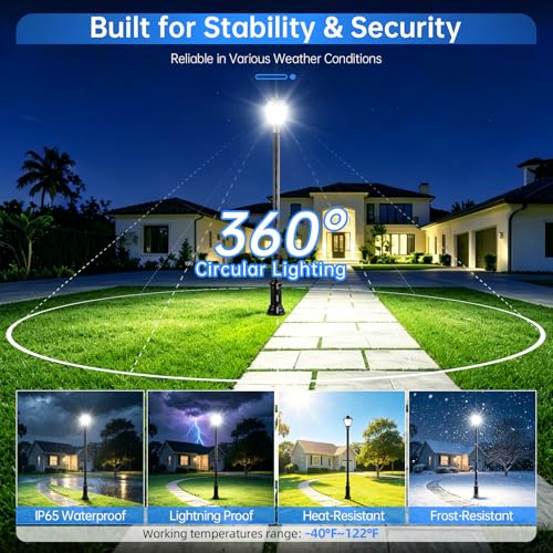 6Pack LED Post Top Light 60W (12.6 Inch)