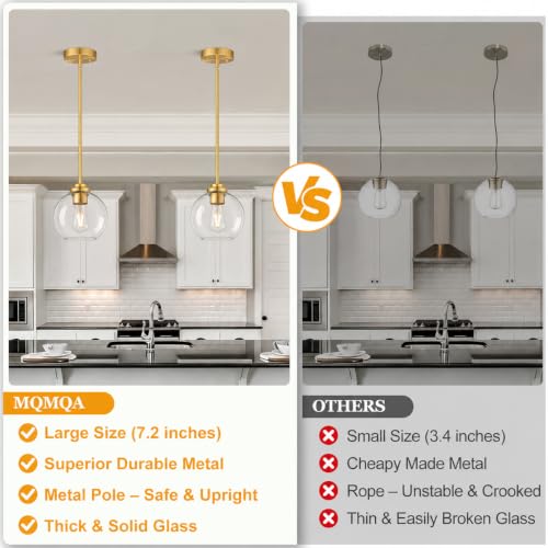 2 Pack Gold Globe Pendant Lights (2 Count)