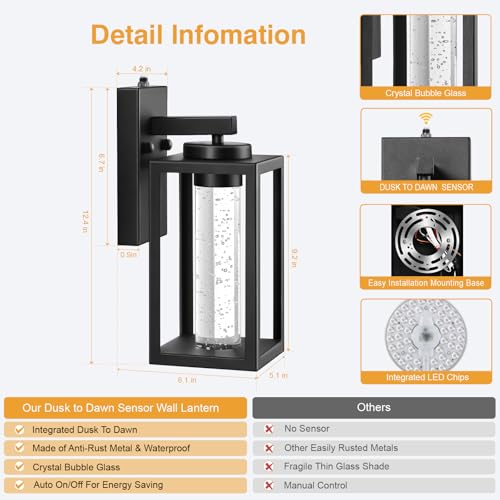 Black Outdoor Wall Sconce