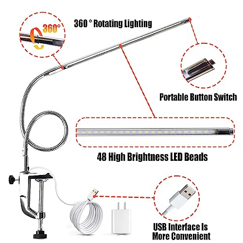 Desk Light with Clamp USB LED 8W Clip Nail Desk Lamp