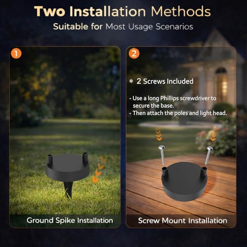 Solar Bollard Lights Outdoor (2 Count)