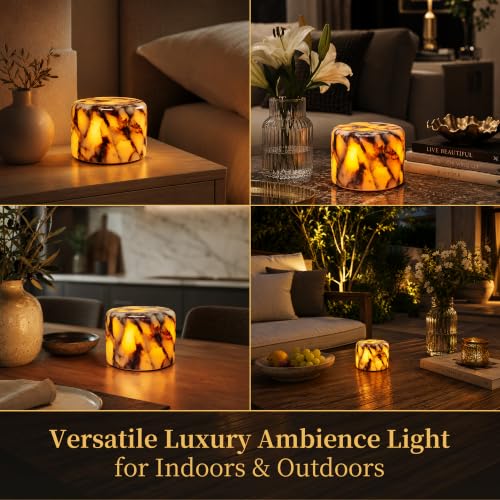 Natural Marble Cordless Touch Dimmable Table Lamp Night Light