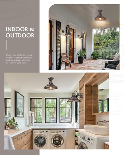 12" Outdoor Semi Flush Ceiling Lights (2 Count)