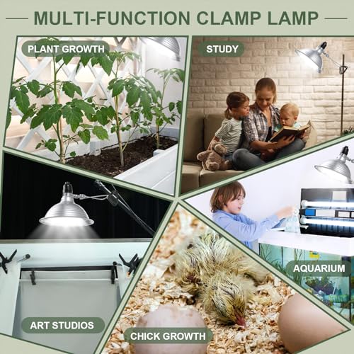 6 Pcs Adjustable Clamp Lamp Light with Aluminum Reflector Up to 150 Watt