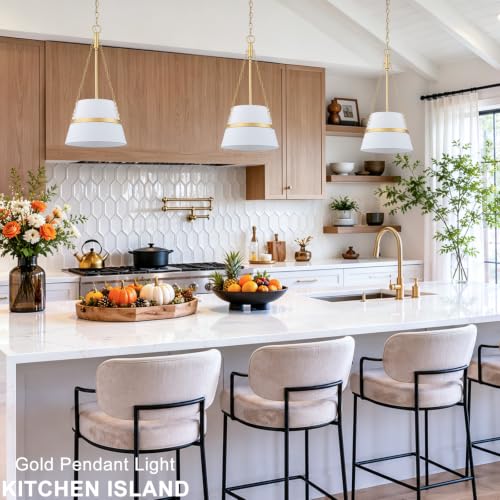 11.4" Gold Drum Pendant Light for Kitchen Island