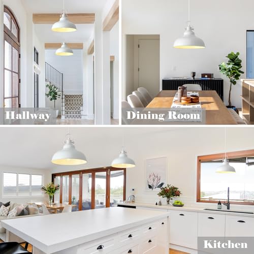 White Pendant Lights Kitchen Island (2 Count)