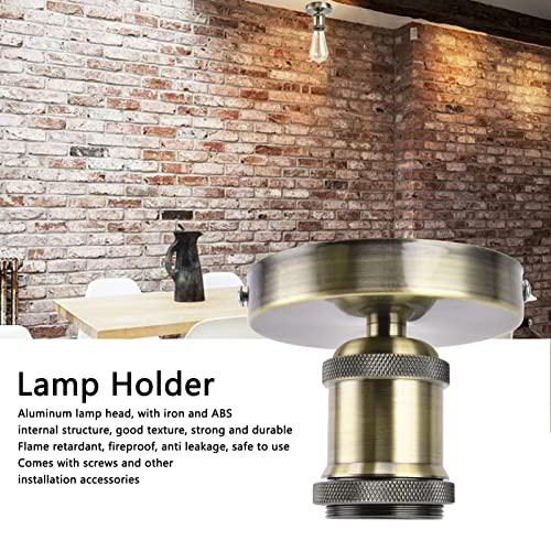 Vintage E26 E27 Lamp Socket Ceiling Lamp Holder with Accessories for Kitchen Bedroom Living Room 100‑240VAntique Green