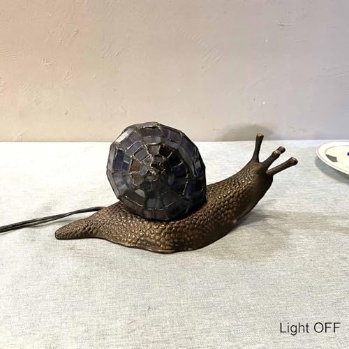 L10976 Purple Land Snail Tiffany Style Stained Glass Accent Lamp