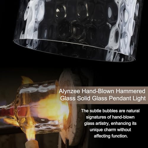 Oversized Hammered Glass Large Black Pendant Lights Kitchen Island Lighting