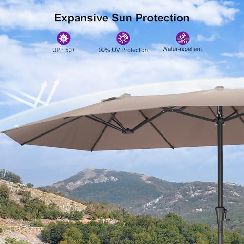 Patio Umbrella 14ft with Base UV Resistant Rectangle