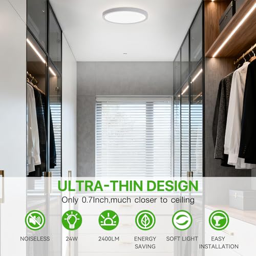 2 Pack 12 Inch LED Flush Mount Ceiling Light Fixture (2 Count)