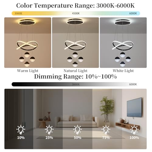 Modern Black LED Chandeliers