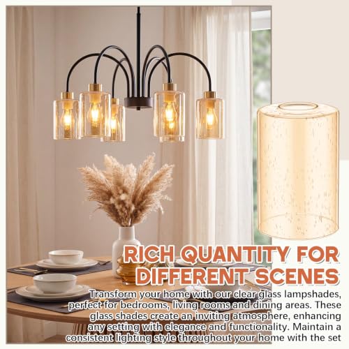 6 Pack Amber Bubble Seeded Glass Lamp Shade 1 (6 Count)
