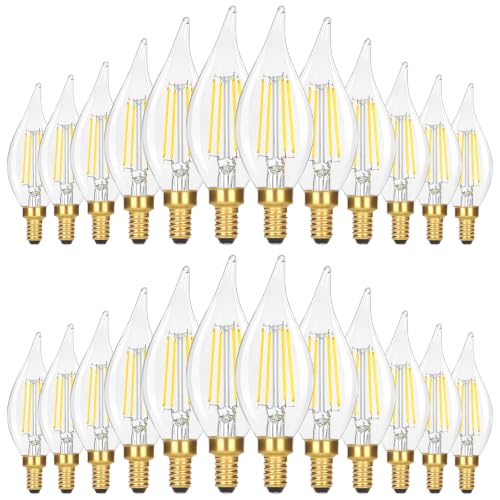 Dimmable E12 Candelabra LED Light Bulbs 60W Equivalent (24 Count)