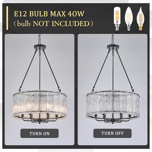 Modern 20" Crystal Glass Chandelier 6