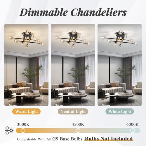 Modern Sputnik Ceiling Light Fixture with 8 Light