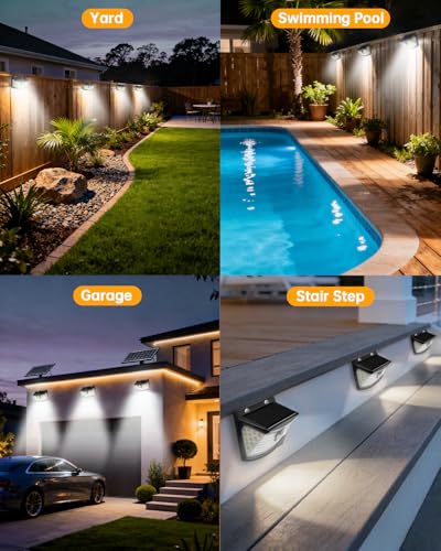 Solar Motion Sensor Lights Outdoor 120 LEDs (8 Count)