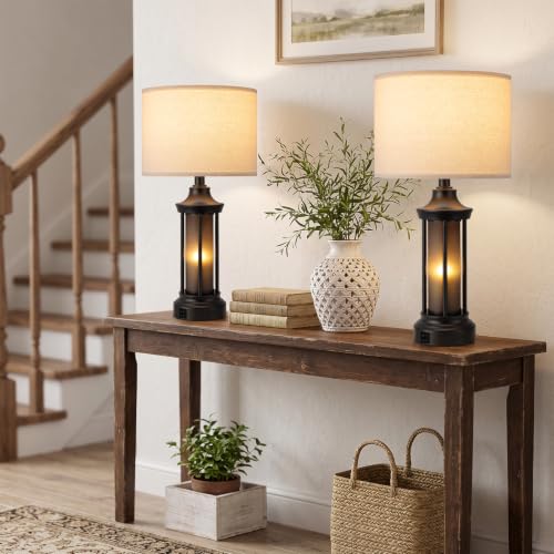 24" Farmhouse Table Lamps for Living Room