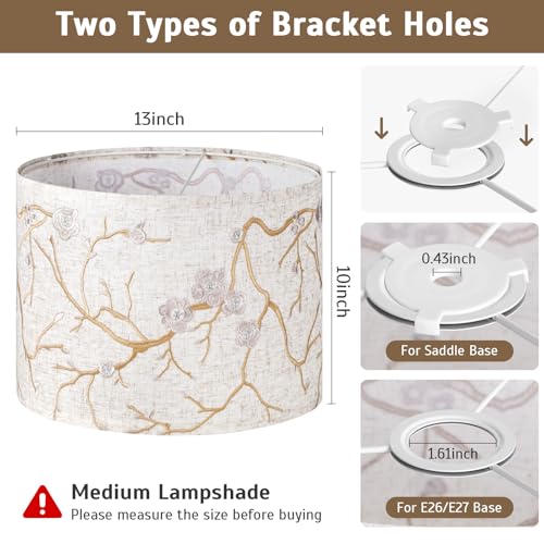 2 Pack 13 Inch Drum Lamp Shades (2 Count)
