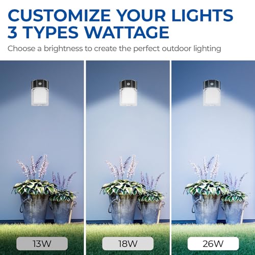 26W LED Wall Pack Light with Dusk to Dawn Sensor (2 Count)