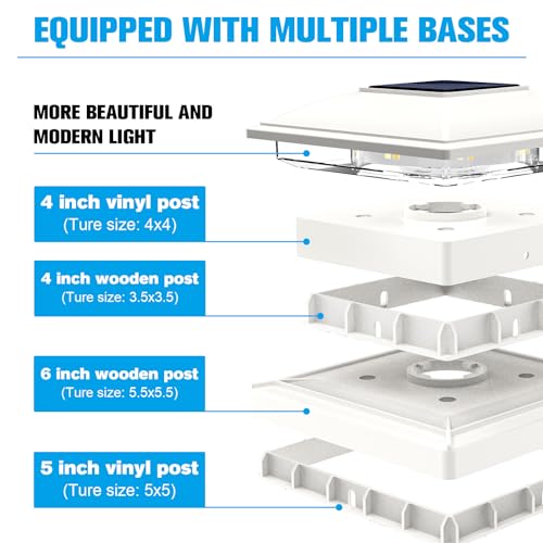 White Solar Post Cap Lights (4 Count)