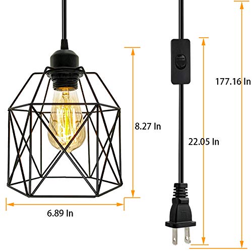 Industrial Plug in Pendant Light