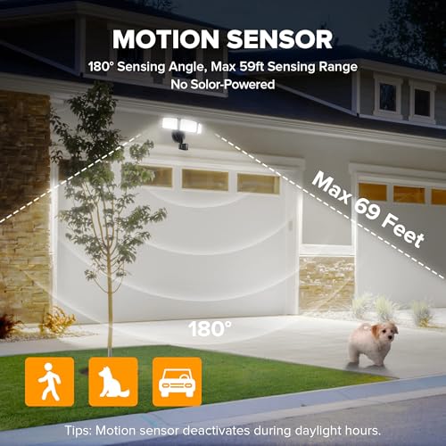2 Pack 72W 7500LM LED Security Lights Motion Sensor Light Outdoor