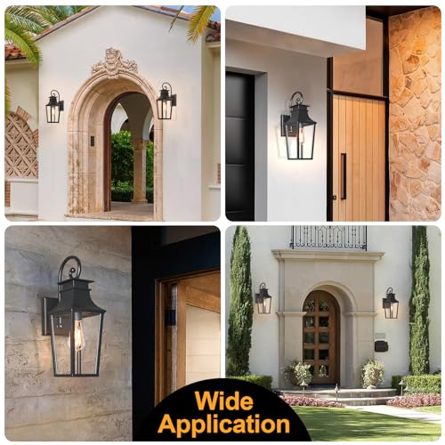 ALVIME 17" Matte Black Outdoor Sconce Lights
