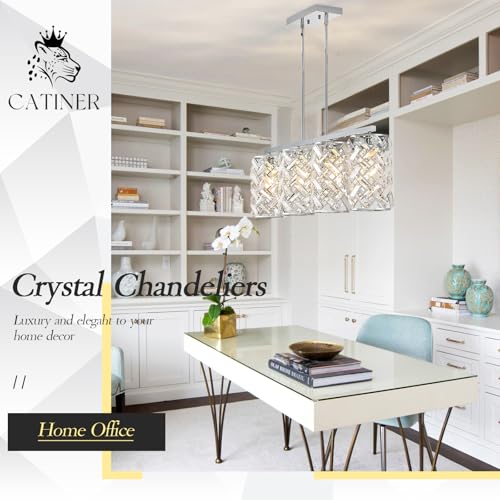 40" Chrome Crystal Linear Chandelier