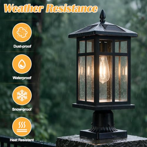 Post Solar Lights Outdoor 19" Solar Post Lights for Outside