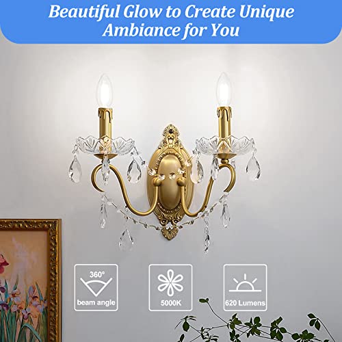 E12 Candelabra LED Light Bulbs 60 Watt Equivalent (5 Count)