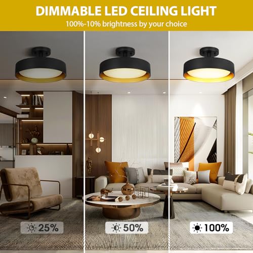 Semi Flush Mount LED Ceiling Light 4000K