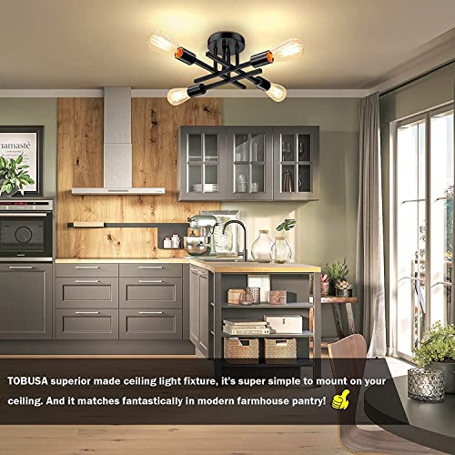 Modern 4 Light Semi Flush Mount Ceiling Light Fixture
